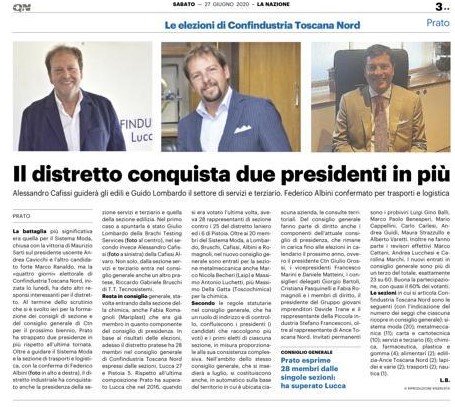 Conferma Presidenza Sezione Trasporti & Logistica Confindustria Toscana Nord